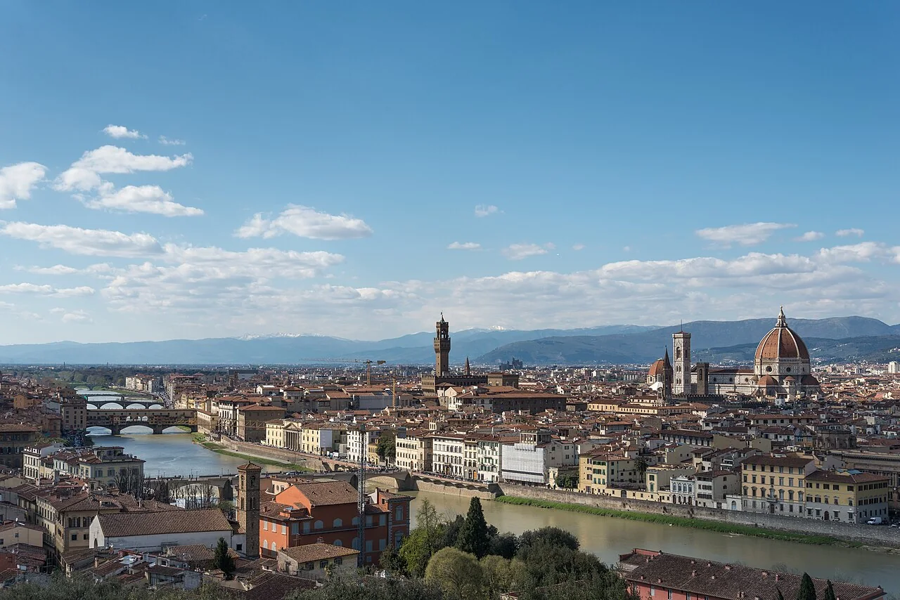 View across Florence toward the cathedral