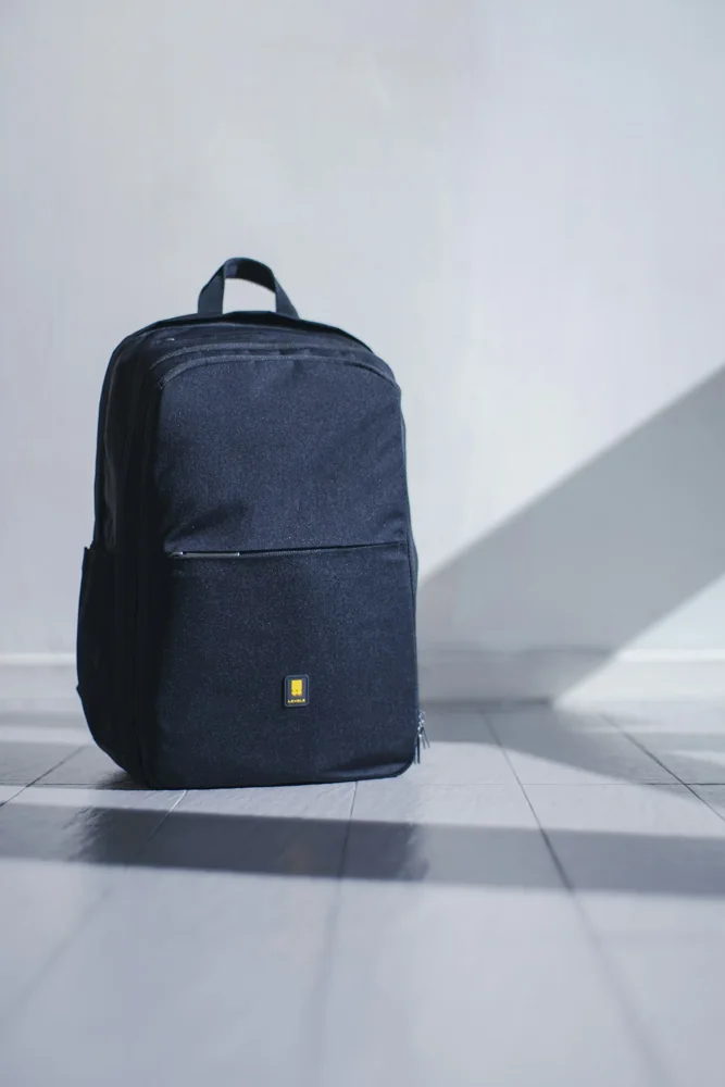 A compact travel backpack